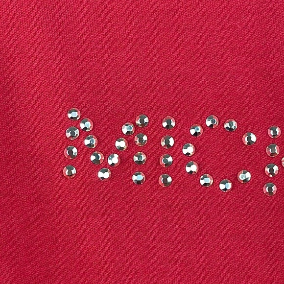 MICHAL KORS ~ Cotton Embellished-Logo Top ~ Crimson ~ NWT! - Picture 3 of 9